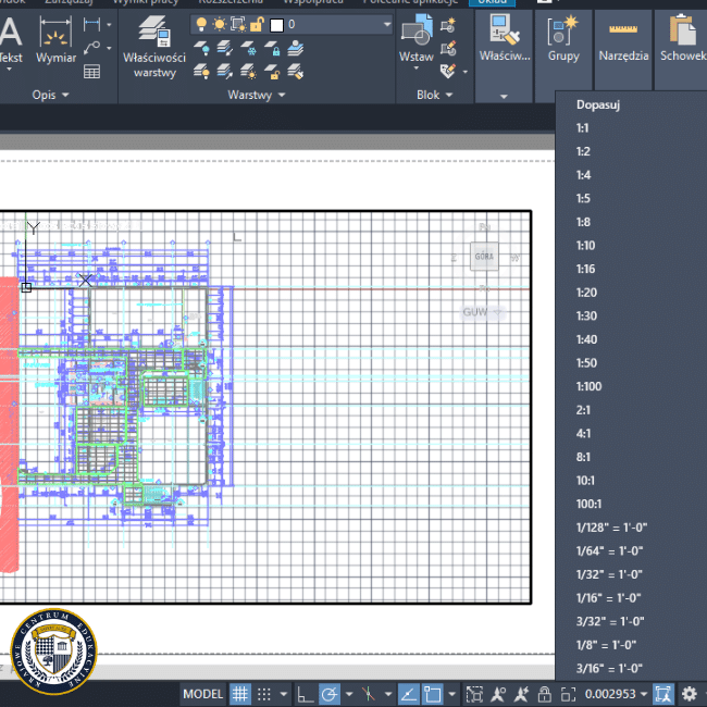 Wybór odpowiedniej skali dla rzutni. Skala w AutoCad