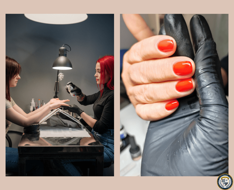 Profesjonalny manicure wykonywany przez stylistkę paznokci