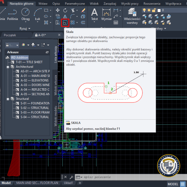 Zmiana skali rysunku AutoCAD