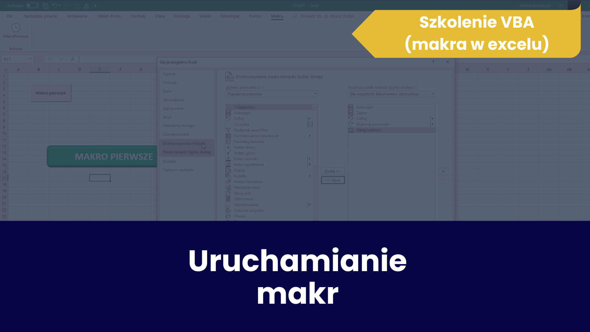 Szkolenie VBA (makra w excelu)