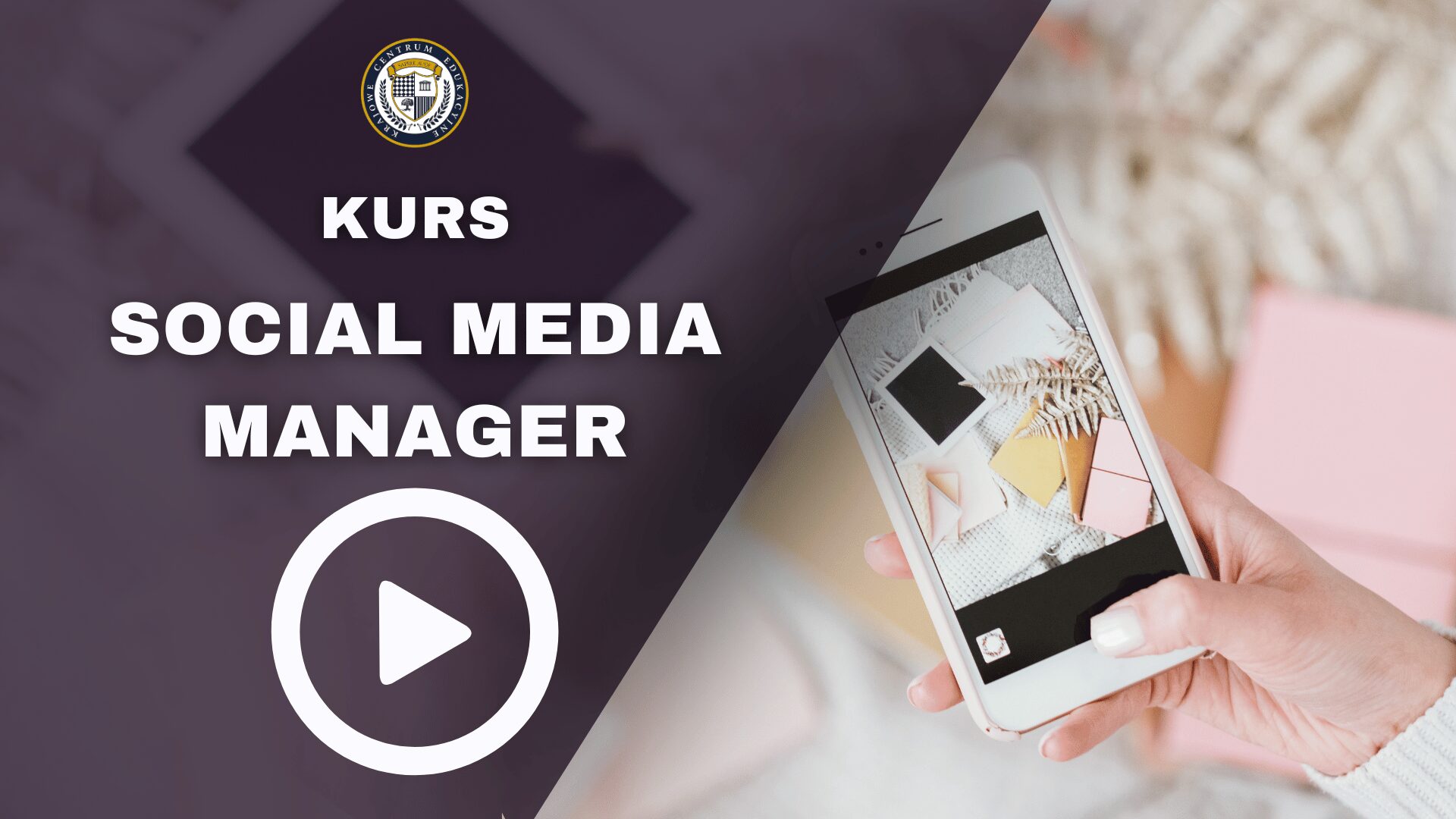 Nakładka promująca kurs Social Media Manager