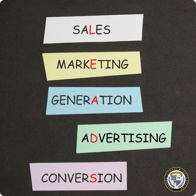 Generowanie leadów - słowa kluczowe sales, marketing, advertising, conversion