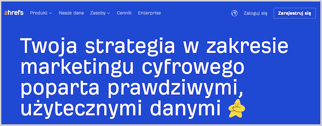 Zrzut ekranu landingu narzędzia Ahrefs