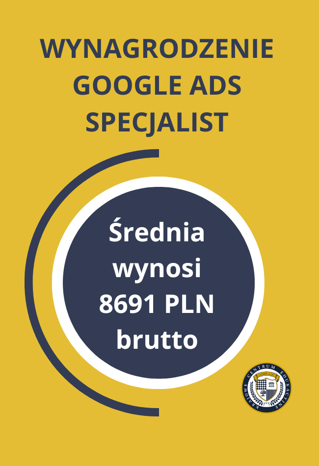 WYNAGRODZENIE GOOGLE ADS SPECJALIST: Średnia wynosi 8691 PLN brutto