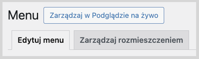 Zrzut ekranu Wygląd > Menu