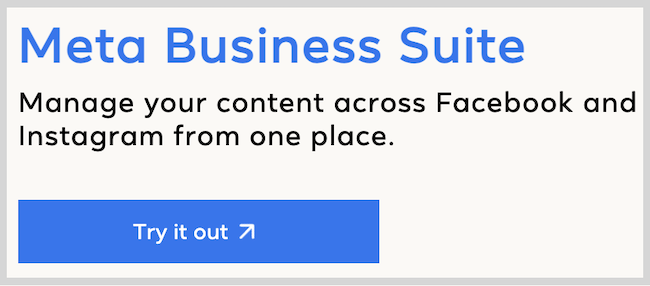 Zrzut ekranu landingu Meta Business Suite