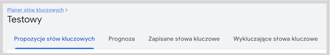 Planer słów kluczowych w Google Ads