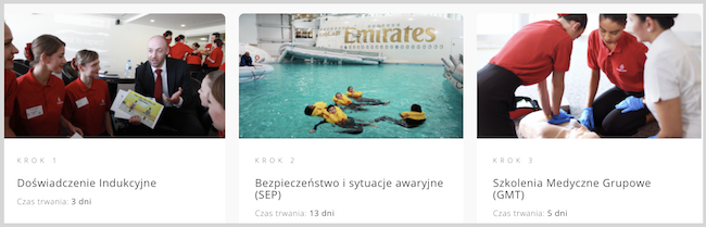 Zrzut ekranu procesu szkoleniowego personelu podkładowego 1-3 kroki