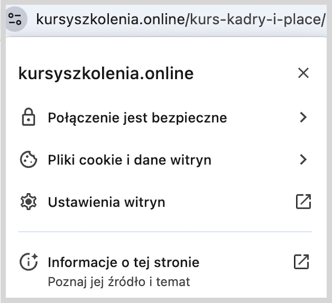 Zrzut ekranu prezentujący certyfikat SSL strony Krajowego Centrum Edukacyjnego