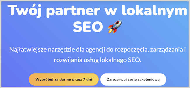 Zrzut ekranu landingu Localo