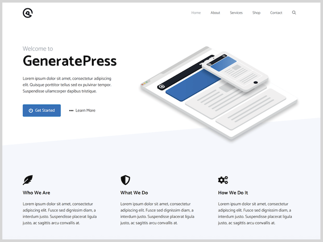 Zrzut ekranu motywu GeneratePress