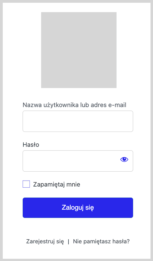 Zrzut ekranu panelu logowania do WordPress