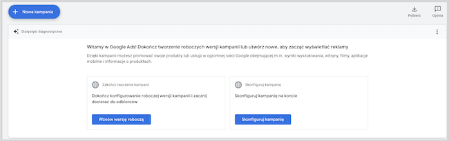 Zrzut ekranu reklamy mobilne w google ads