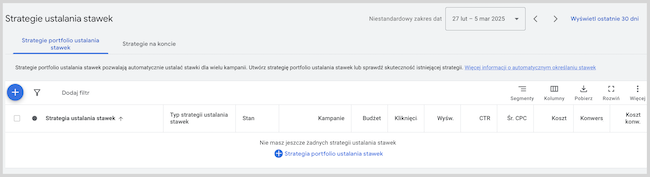 Strategie ustalania stawek w Google Ads