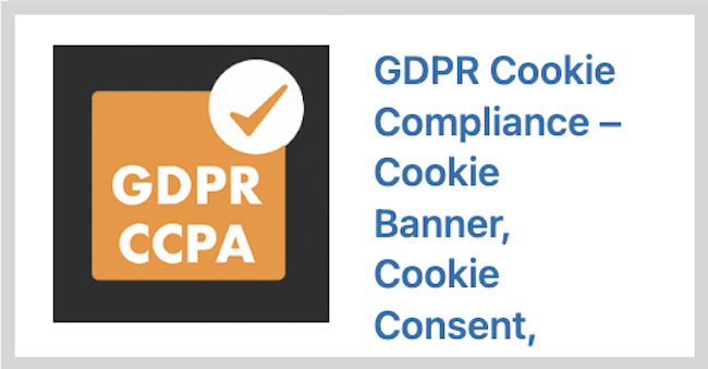 Zrzut ekranu wtyczka GDPR Cookie Compliance