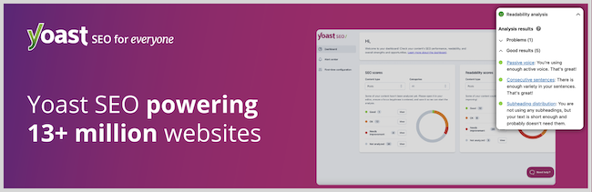 Zrzut ekranu banneru wtyczki Yoast SEO 