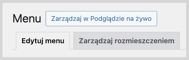 Zrzut ekranu zarządzanie menu na WordPressie