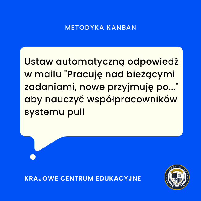 porada o ustawieniu automatycznej odpowiedzi mailowej informującej o systemie pull w metodzie Kanban
