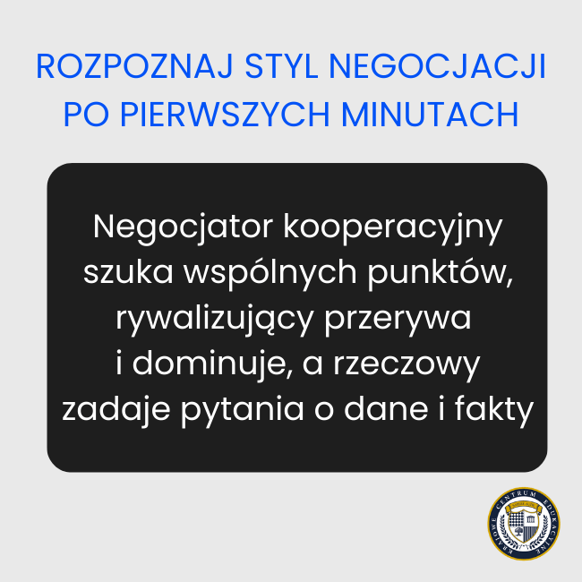 Jak rozpoznać style negocjacji rozmówcy w pierwszych minutach spotkania