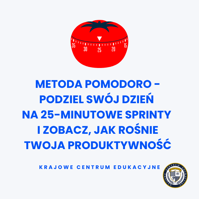 Cytat: "Metoda Pomodoro - Podziel swój dzień na 25-minutowe sprinty i zobacz, jak rośnie Twoja produktywność"