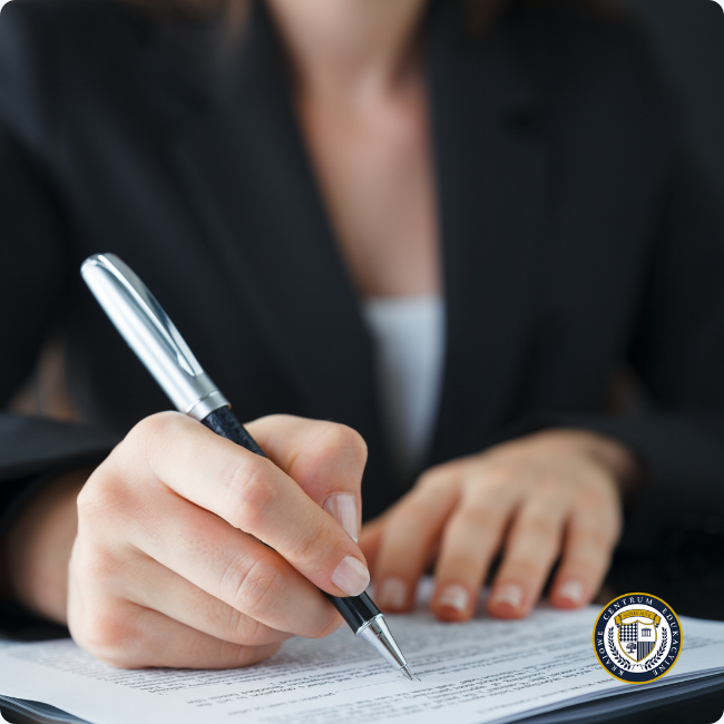 Moment podpisania umowy o pracę długopisem