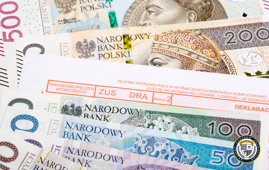 pieniądze trzynasta emerytura i druk ZUS